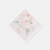 ピンクペニーズボウワイルドフラワーガーデンブライダルシャワー スタンダードカクテルナプキン (角)