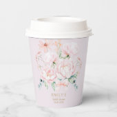 ピンクペニーズボウワイルドフラワーガーデンブライダルシャワー 紙コップ (裏面)