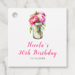 ピンクペニーズメイソンジャー誕生日 フェイバータグ