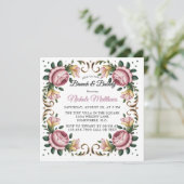 ピンクペニーズロココフレームブライダルシャワー 招待状 (スタンド正面)