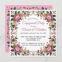 ピンクペニーズロココフレーム婚約パーティ