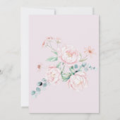 ピンクペニーズワイルドフラワーズボウガーデンブライダルシャワー 招待状 (裏面)