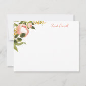 ピンクペニーパーソナライズされたズフラットノートカード ノートカード (正面)