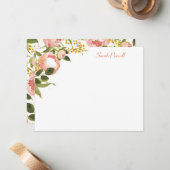 ピンクペニーパーソナライズされたズフラットノートカード ノートカード (正面/裏面インサイチュ)