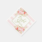 ピンクペニーフローラブライダルシャワー紙ナプキンス スタンダードカクテルナプキン (角)