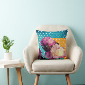 ピンクペニー&ドットカスタムクッション クッション (椅子)