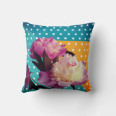 ピンクペニー&ドットカスタムクッション クッション (裏面)