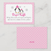 ピンクペンギンおむつラッフルチケット エンクロージャーカード (正面/裏面)