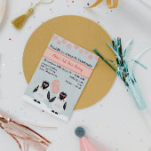 ピンクペンギン誕生日招待状 招待状