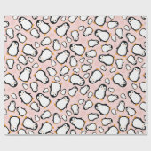 ピンクペンギン赤ちゃんシャワー ラッピングペーパー (フラット)