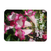 ピンクペンステモンフラワーフラワーズフローラ誕生日 マグネット (横)