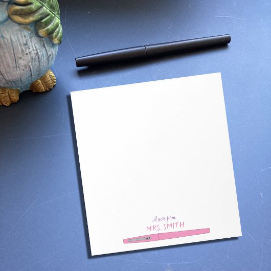 ピンクペン |からのメモ |先生メモ帳 ノートパッド