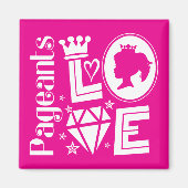 ピンクページェントプリンセスラブ – 美しいページェント マグネット (正面)