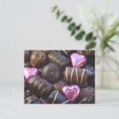 ピンクホイルのチョコレート ポストカード (スタンド正面)