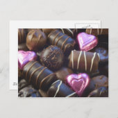 ピンクホイルのチョコレート ポストカード (正面/裏面)