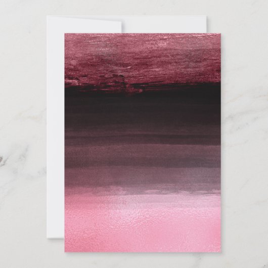 ピンクホイルガーリー絵を描ストローク甘い16誕生日 招待状 (裏面)