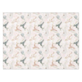 ピンクホエーかわいらしルイルカ金ゴールドグリッターベビーガール テーブルクロス (正面(横))