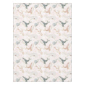 ピンクホエーかわいらしルイルカ金ゴールドグリッターベビーガール テーブルクロス (正面)