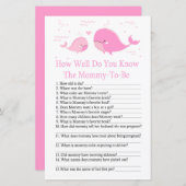 ピンクホエールベビーシャワーゲームをどれだけ知っているか (正面/裏面)