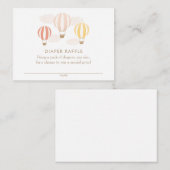 ピンクホットエアバルーンおむつラッフルチケット エンクロージャーカード (正面/裏面)