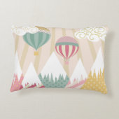 ピンクホットエアバルーンとマウンテンシーン アクセントクッション (裏面)