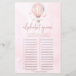ピンクホットエアバルーンアルファベビーシャワーゲーム