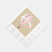 ピンクホットエアバルーンガールベビーシャワーナプキンズ 縁ありランチョンナプキン (角)