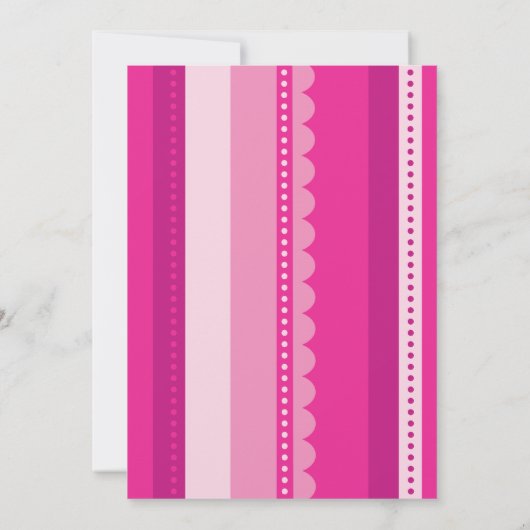 ピンクホットエアバルーンガールベビーシャワーヴィンテージ 招待状 (裏面)