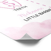 ピンクホットエアバルーンガール誕生日マイルストーンサイン ポスター (角)