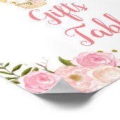 ピンクホットエアバルーンジャングル金ゴールドグリッター ポスター (角)