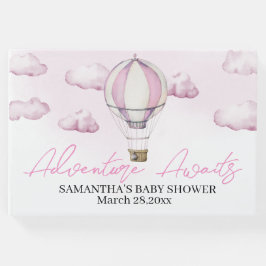 ピンクホットエアバルーンベビーシャワーゲストブック ゲストブック