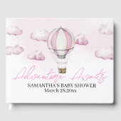 ピンクホットエアバルーンベビーシャワーゲストブック ゲストブック (正面)