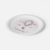 ピンクホットエアバルーンベビーシャワー紙プレート ペーパープレート (アングル)