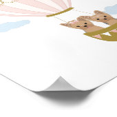 ピンクホットエアバルーンヨークシャー子供部屋ポスター ポスター (角)