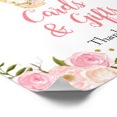 ピンクホットエアバルーン動物カード&ギフトフローラ ポスター (角)