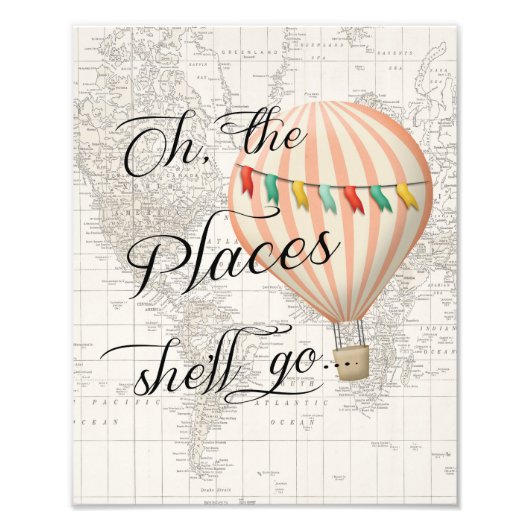 ピンクホットエアバルーン子供部屋デコールアートプリント フォトプリント            (正面)