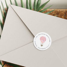 ピンクホットエアバルーン差出人住所 ラウンドシール