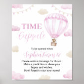 ピンクホットエアバルーン誕生日タイムカプセルポスター ポスター (正面)