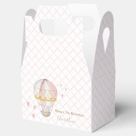 ピンクホットエアバルーン誕生日パーティー フェイバーボックス (オープン)