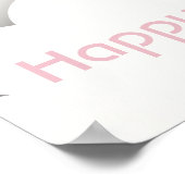 ピンクホットエアバルーン誕生日ポスター ポスター (角)