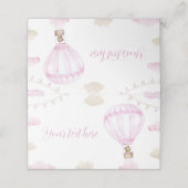 ピンクホットエアバルーン誕生日食品座席表 プレイスカード (外部開封)