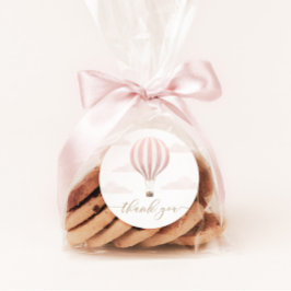 ピンクホットエアバルーン誕生日 ラウンドシール