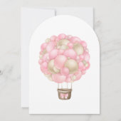 ピンクホットエアバルーン赤ちゃんシャワーサンキューカード 招待状 (裏面)