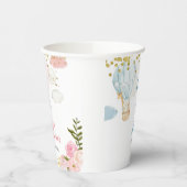 ピンクホットエアバルーン赤ちゃんシャワーフローラ 紙コップ (左)