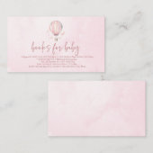 ピンクホットエアバルーン赤ちゃんシャワーベビー エンクロージャーカード (正面/裏面)