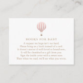 ピンクホットエアバルーン赤ちゃんシャワーベビー エンクロージャーカード (正面)