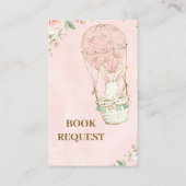 ピンクホットエアバルーン赤ちゃんシャワー予約リクエストカード 名刺 (裏面)