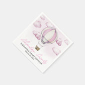 ピンクホットエアバルーン赤ちゃんシャワー紙ナプキン スタンダードカクテルナプキン (角)