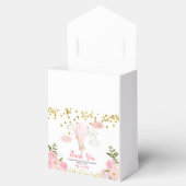 ピンクホットエアバルーン赤ちゃんシャワー金ゴールドグリッター フェイバーボックス (オープン)