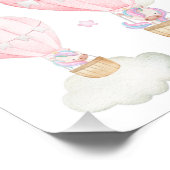 ピンクホットエアバルーン、ユニコーン、星、女の子子供部屋 フォトプリント            (角)